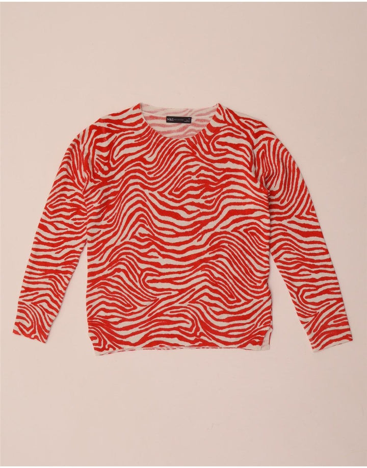 Marks & Spencer Womens Crew Neck Jumper Sweater UK 10 Small Red
