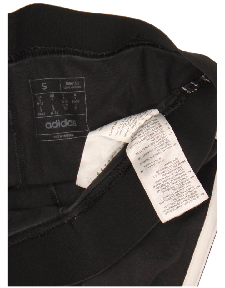 ADIDAS Womens Tight Fit Leggings UK 8/10 Small  Black Cotton