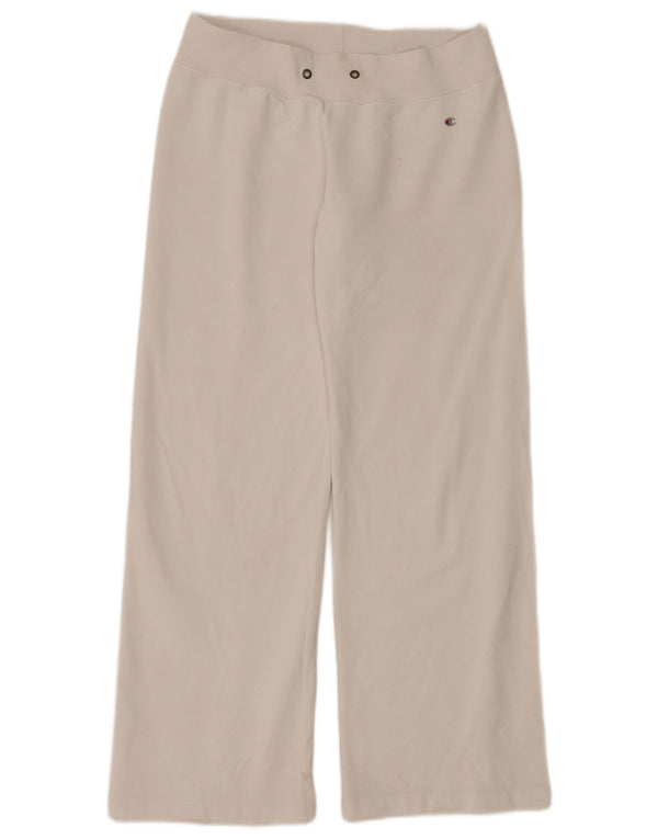Champion Womens Tracksuit Trousers UK 14 Medium White Cotton