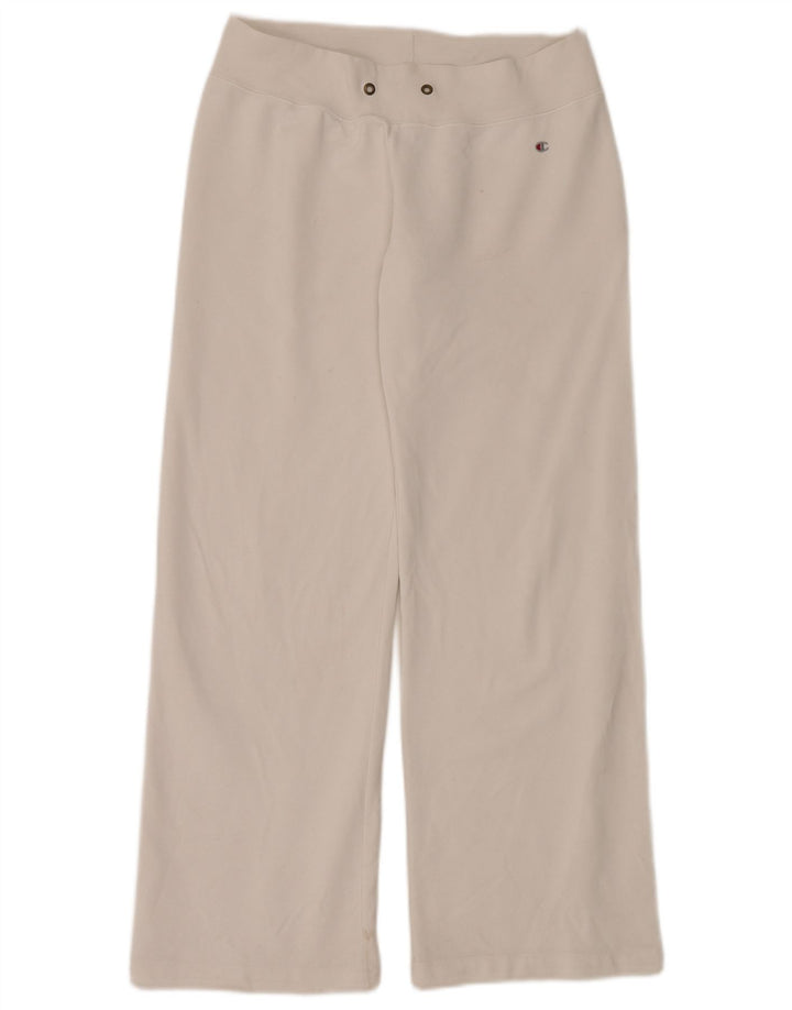 Champion Womens Tracksuit Trousers UK 14 Medium White Cotton