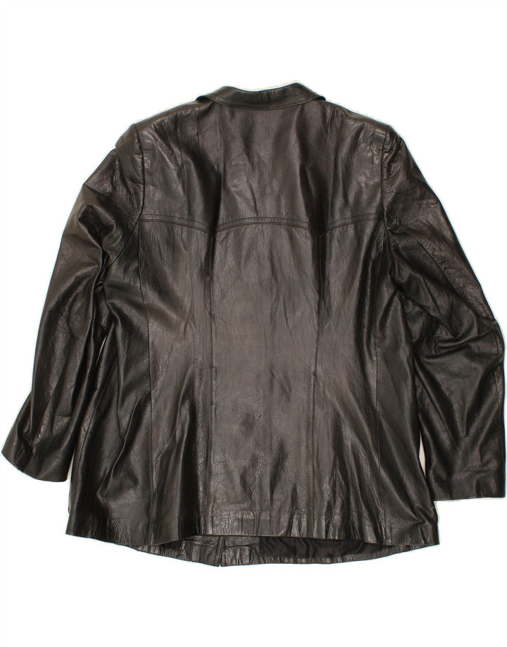 VINTAGE Womens Leather Jacket UK 16 Large Black Vintage Vintage and Second-Hand Vintage from Messina Hembry 