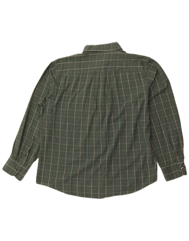 Dockers Mens Classic Fit Shirt Large Green Check Cotton