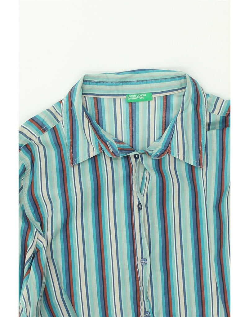 BENETTON Womens Shirt UK 16 Large Blue Striped | Vintage Benetton | Thrift | Second-Hand Benetton | Used Clothing | Messina Hembry 