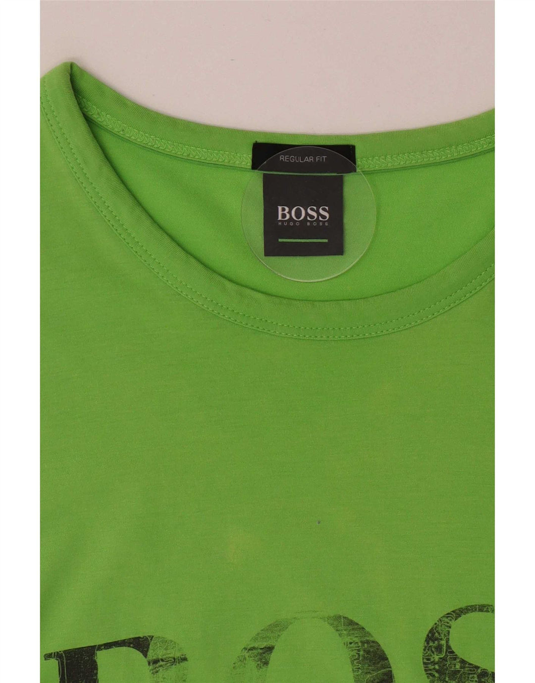 Hugo Boss Mens Regular Fit Graphic T-Shirt Top Medium Green Cotton