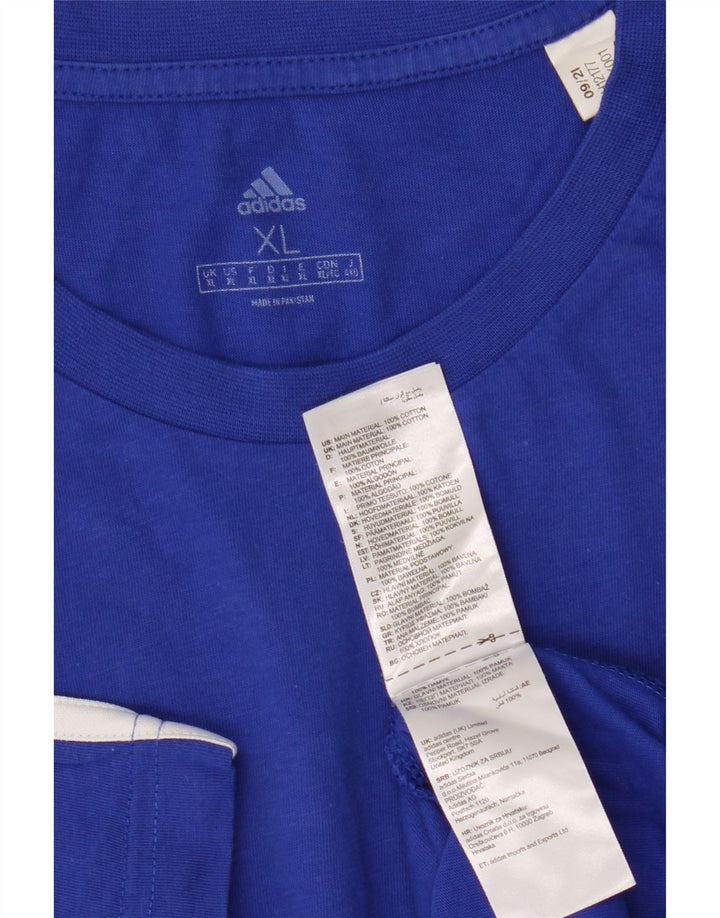 Adidas Mens T-Shirt Top XL Blue Cotton