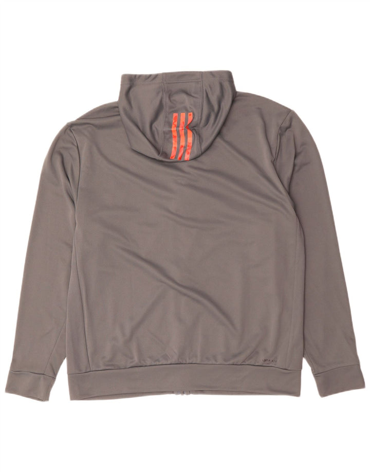 Adidas Mens Aeroready Zip Hoodie Sweater Medium Grey Polyester