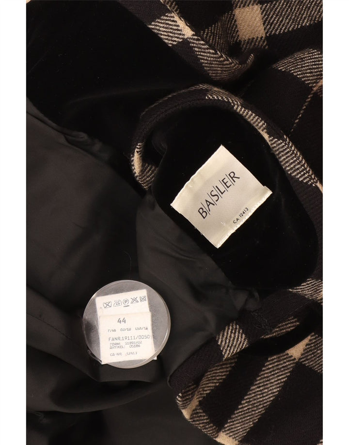Basler Womens 1 Button Blazer Jacket UK 18 XL Black Check Wool