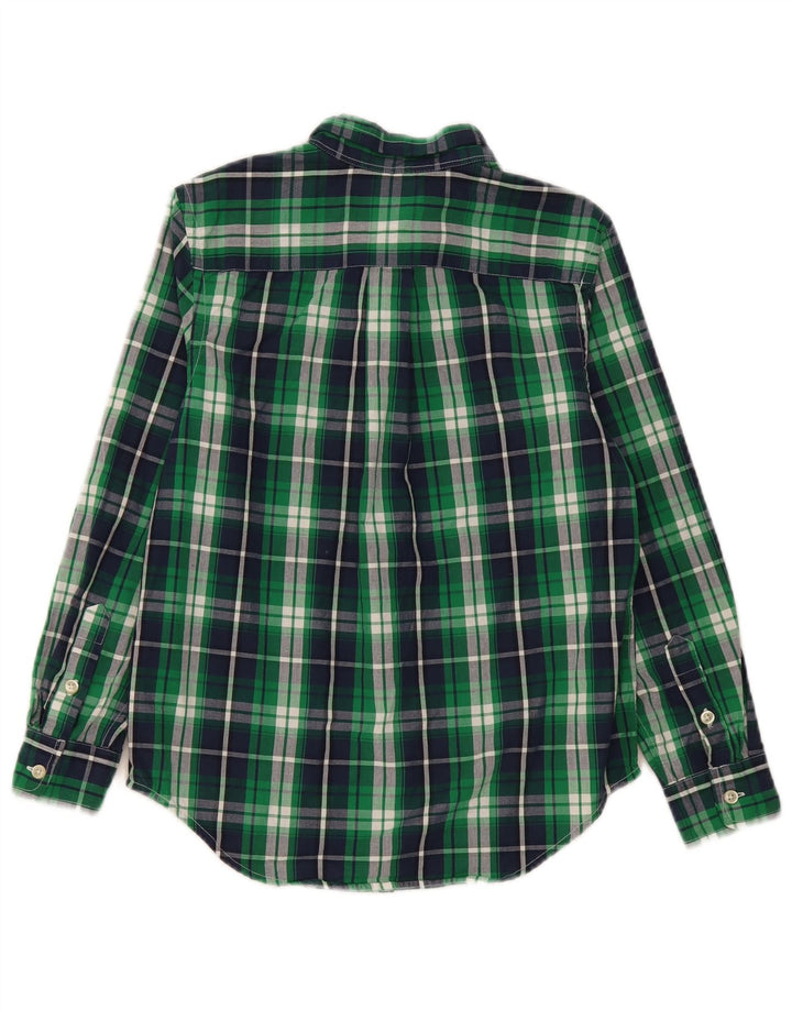 Chaps Boys Shirt 10-11 Years Medium Green Check Cotton