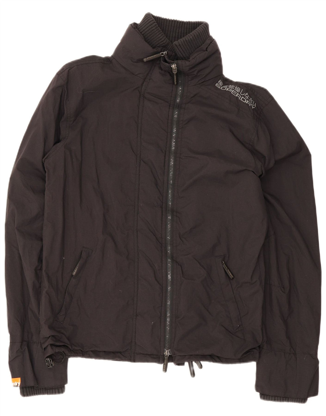 Superdry Womens Rain Jacket UK 16 Large Black Nylon