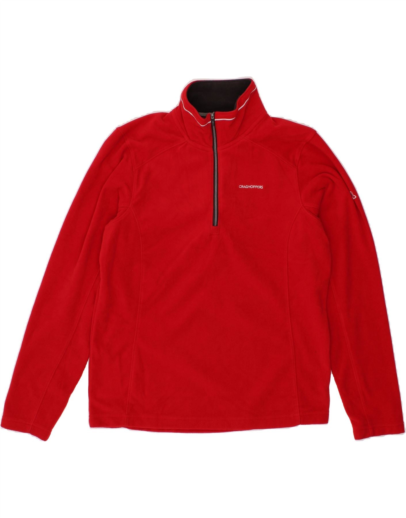 fleece red zip jumper
