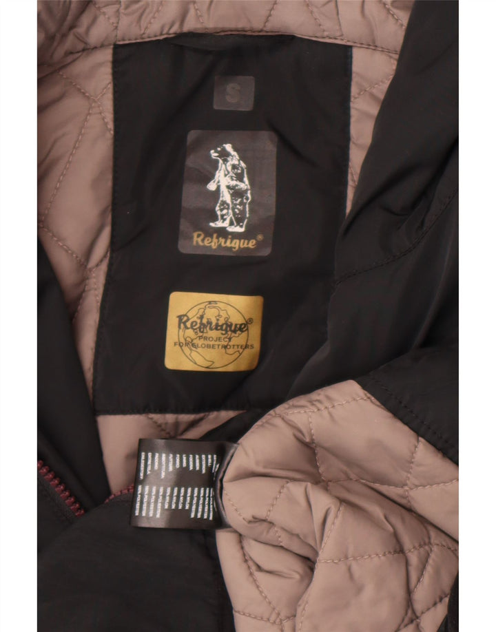 Refrigue Mens Hooded Padded Jacket UK 36 Small Black Polyester