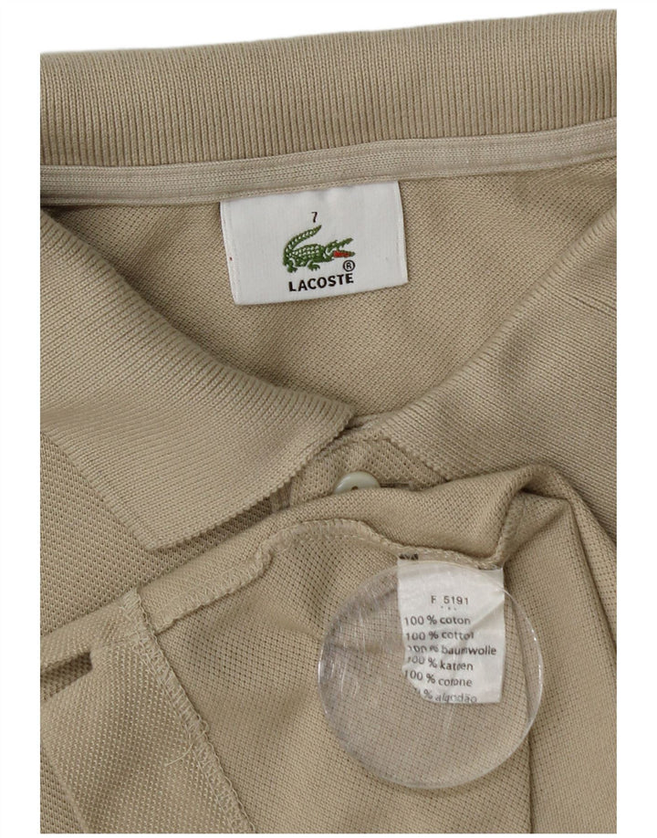 Lacoste Mens Polo Shirt Size 7 2XL Beige Cotton