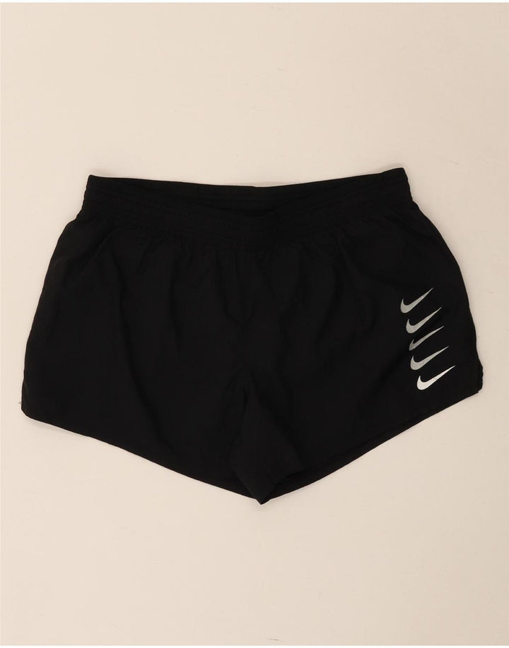 Nike Womens Graphic Sport Shorts UK 14 Large  Black Nylon