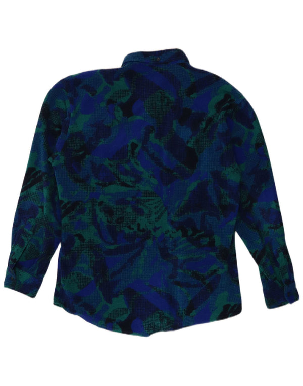 Fila Mens Abstract Pattern Fleece Shirt IT 46 Small Blue