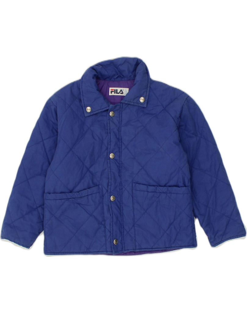 FILA Boys Quilted Jacket 7-8 Years Blue Nylon | Vintage Fila | Thrift | Second-Hand Fila | Used Clothing | Messina Hembry 