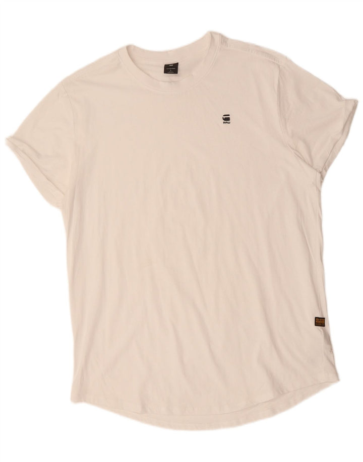 G-STAR Mens T-Shirt Top Large White Cotton