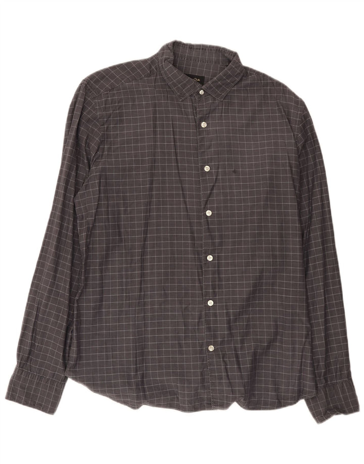 Massimo Dutti Mens Shirt XL Grey Check