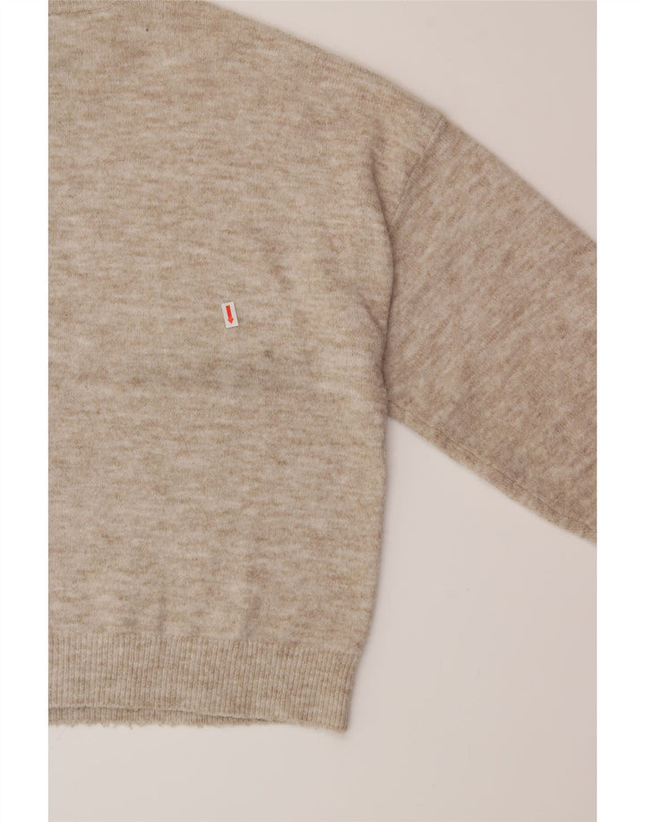 DKNY Womens Oversized Crew Neck Jumper Sweater UK 14 Medium Beige Flecked Vintage Dkny and Second-Hand Dkny from Messina Hembry 