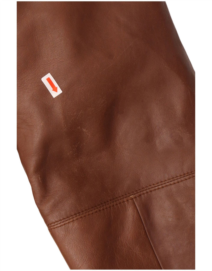 Vintage Womens Leather Jacket IT 50 XL Brown