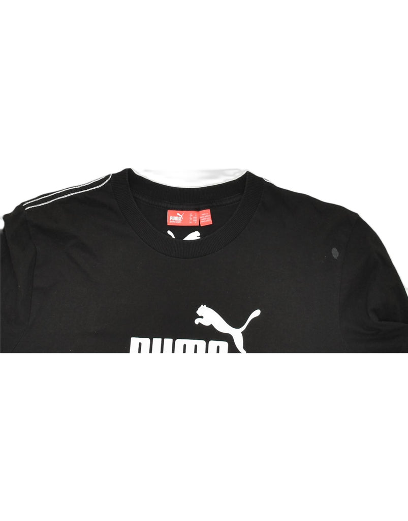 PUMA Mens Graphic T-Shirt Top Small Black Cotton | Vintage | Thrift | Second-Hand | Used Clothing | Messina Hembry 