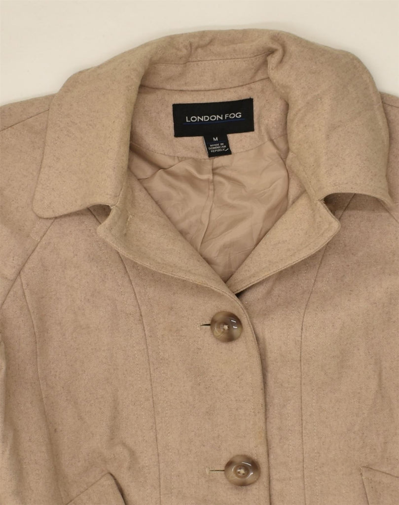 LONDON FOG Womens Overcoat UK 14 Medium Beige Wool | Vintage London Fog | Thrift | Second-Hand London Fog | Used Clothing | Messina Hembry 