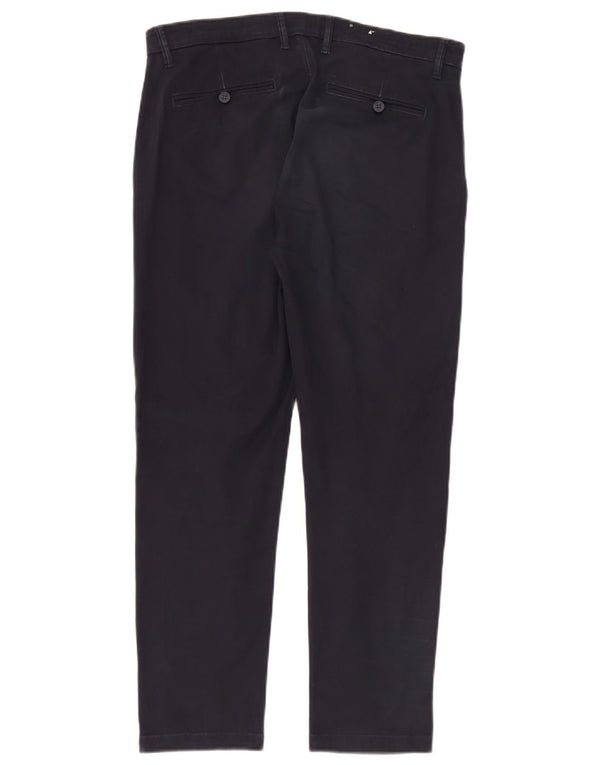 Zara Mens Slim Chino Trousers EU 42 Large W32 L28 Navy Blue