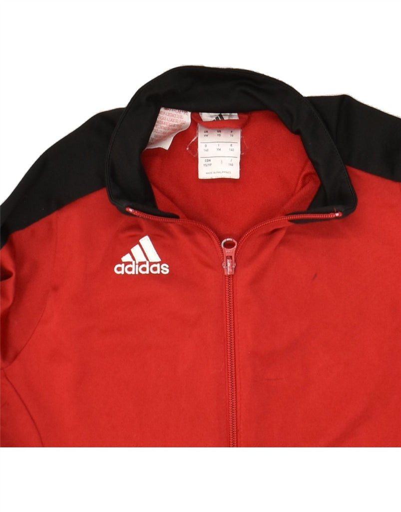 ADIDAS Boys Tracksuit Top Jacket 9-10 Years Medium  Red Colourblock | Vintage Adidas | Thrift | Second-Hand Adidas | Used Clothing | Messina Hembry 