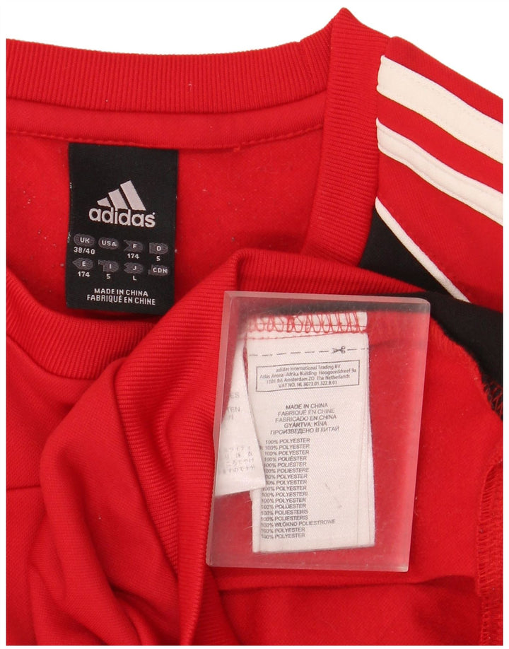 Adidas Mens Sweatshirt Jumper UK 38/40 Medium Red Colourblock Polyester