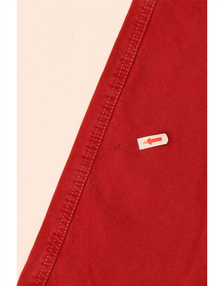 Jeckerson Mens Straight Jeans W34 L34 Red Cotton