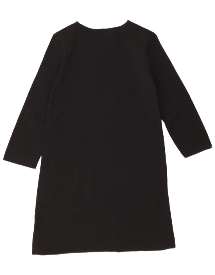Zara Womens 3/4 Sleeve Shift Dress UK 8 Small Black Viscose