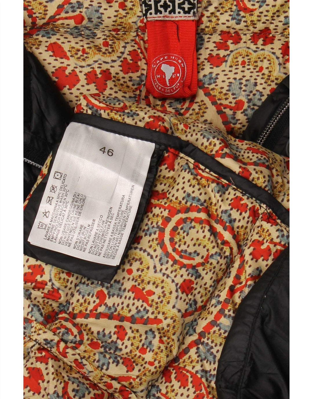 Cape Horn Womens Hooded Padded Coat IT 46 Large Black Nylon