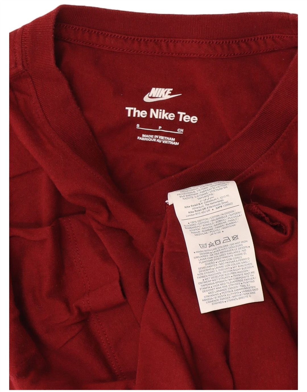 Nike Mens T-Shirt Top Small Burgundy Cotton