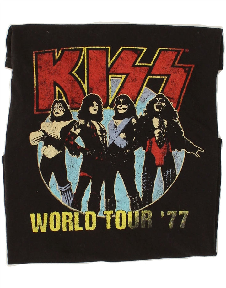 VINTAGE Mens Kiss  Graphic T-Shirt Top Medium Black Cotton Vintage Vintage and Second-Hand Vintage from Messina Hembry 