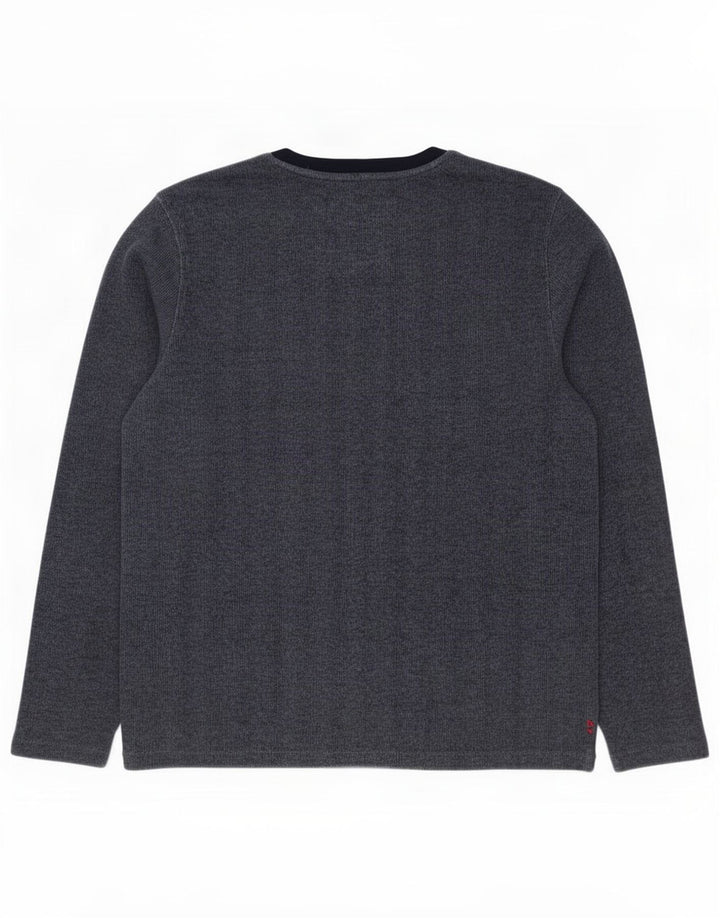 Fat Face Mens Top Long Sleeve Large Navy Blue Cotton