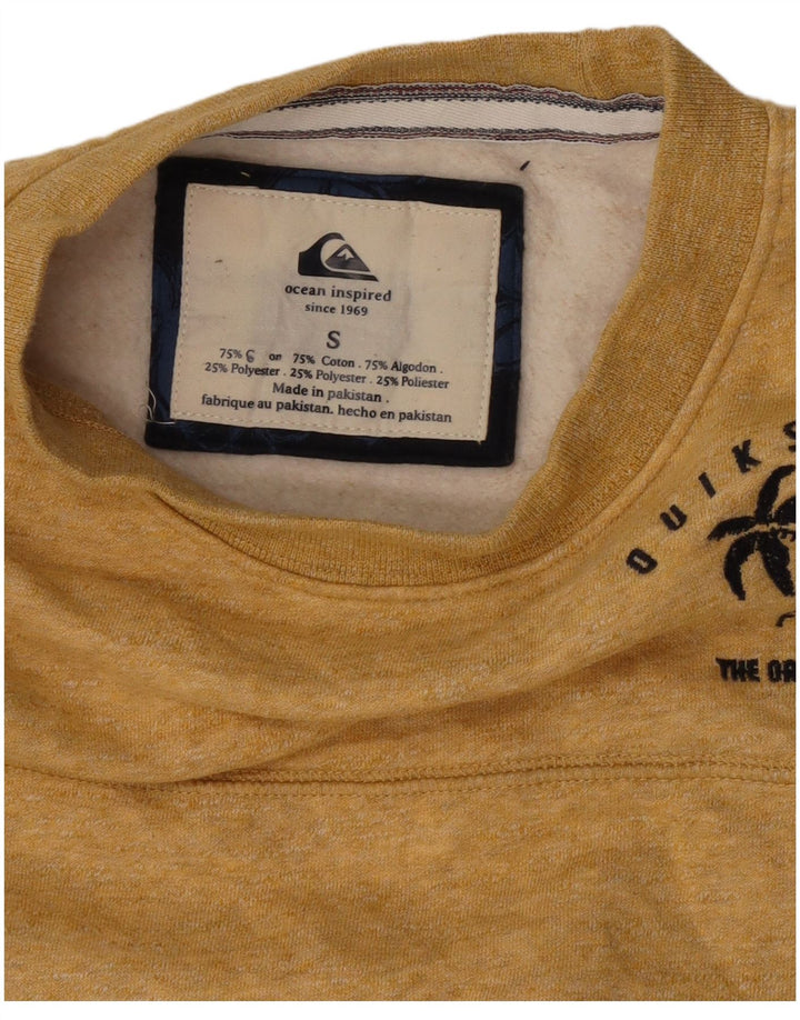 Quiksilver Mens Sweatshirt Jumper Small Yellow Cotton
