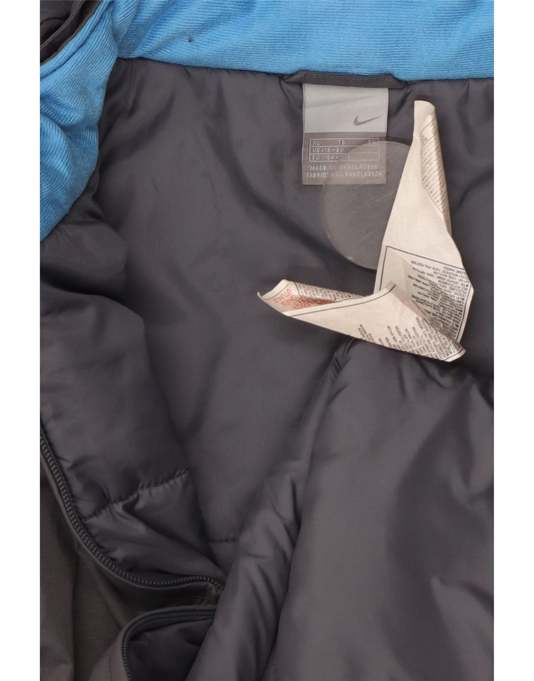 Nike Boys Hooded Windbreaker Jacket 15-16 Years XL Grey Colourblock Nylon