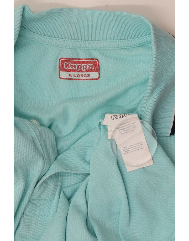 Kappa Mens Polo Shirt XL Turquoise Cotton