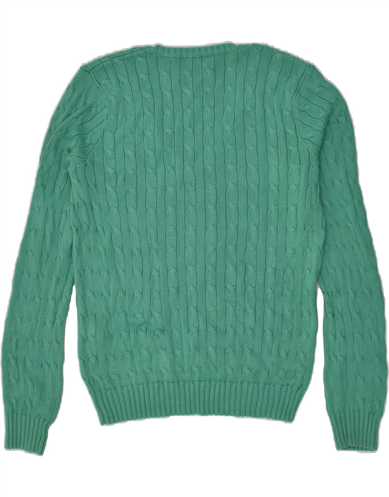 POLO RALPH LAUREN Mens V-Neck Jumper Sweater XL Green Cotton | Vintage Polo Ralph Lauren | Thrift | Second-Hand Polo Ralph Lauren | Used Clothing | Messina Hembry 