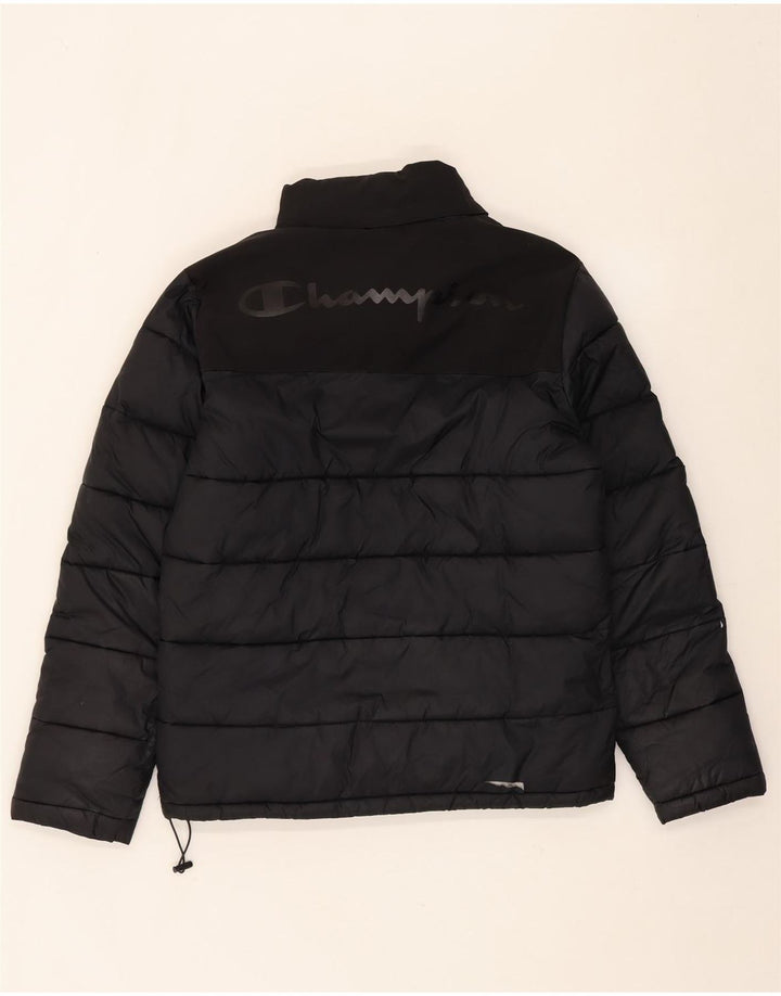 CHAMPION Mens Padded Jacket UK 38 Medium Black Polyamide Vintage Champion and Second-Hand Champion from Messina Hembry 