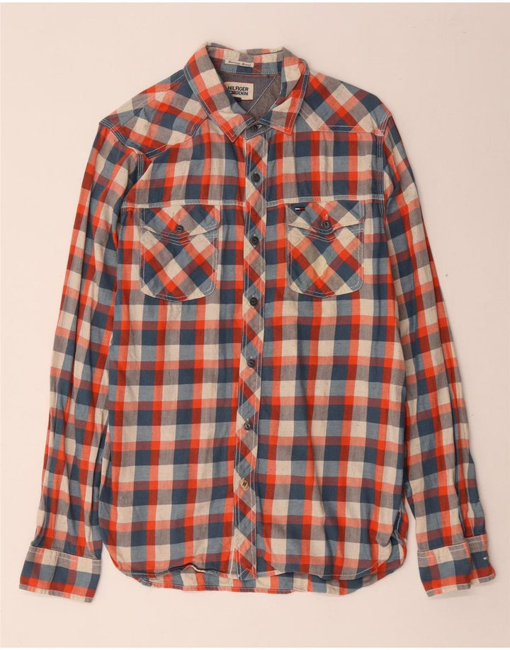 Tommy Hilfiger Mens Shirt Medium Multicoloured Check Cotton