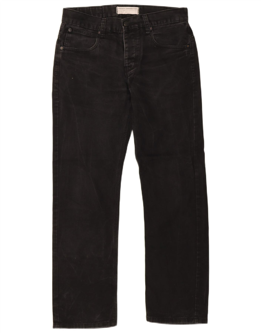French Connection Mens Regular Fit Straight Jeans W32 L32 Black Cotton