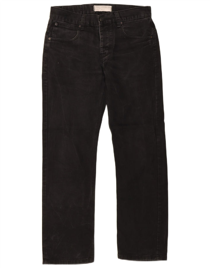 French Connection Mens Regular Fit Straight Jeans W32 L32 Black Cotton