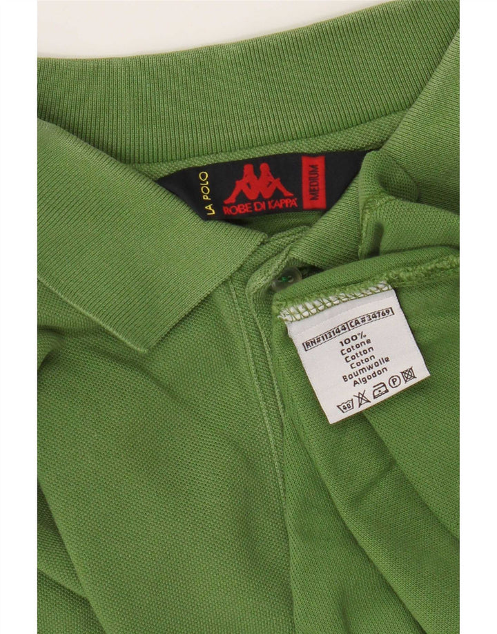 Kappa Mens Long Sleeve Regular Fit Polo Shirt Medium Green Cotton