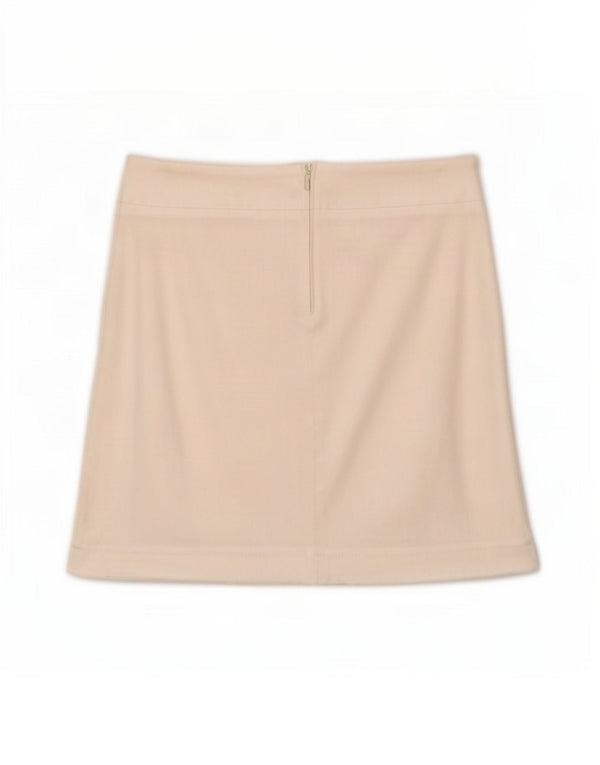 Benetton Womens Straight Skirt IT 46 Large W32 Off White Cotton