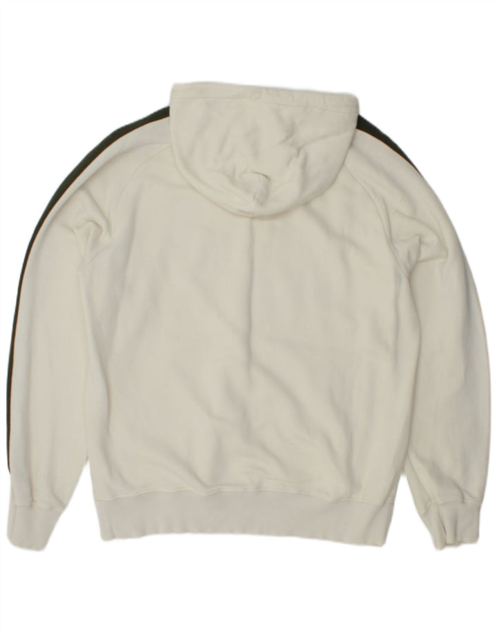 PUMA Mens Graphic Hoodie Jumper Medium Off White Colourblock Cotton