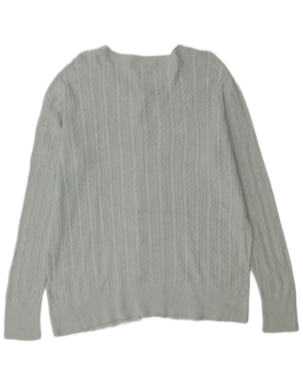 Eddie Bauer Womens Cardigan Sweater UK 18 XL Blue Cotton