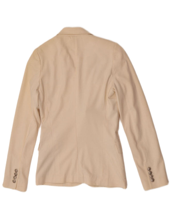Ralph Lauren Womens 2 Button Blazer Jacket US 6 Medium Beige Cotton