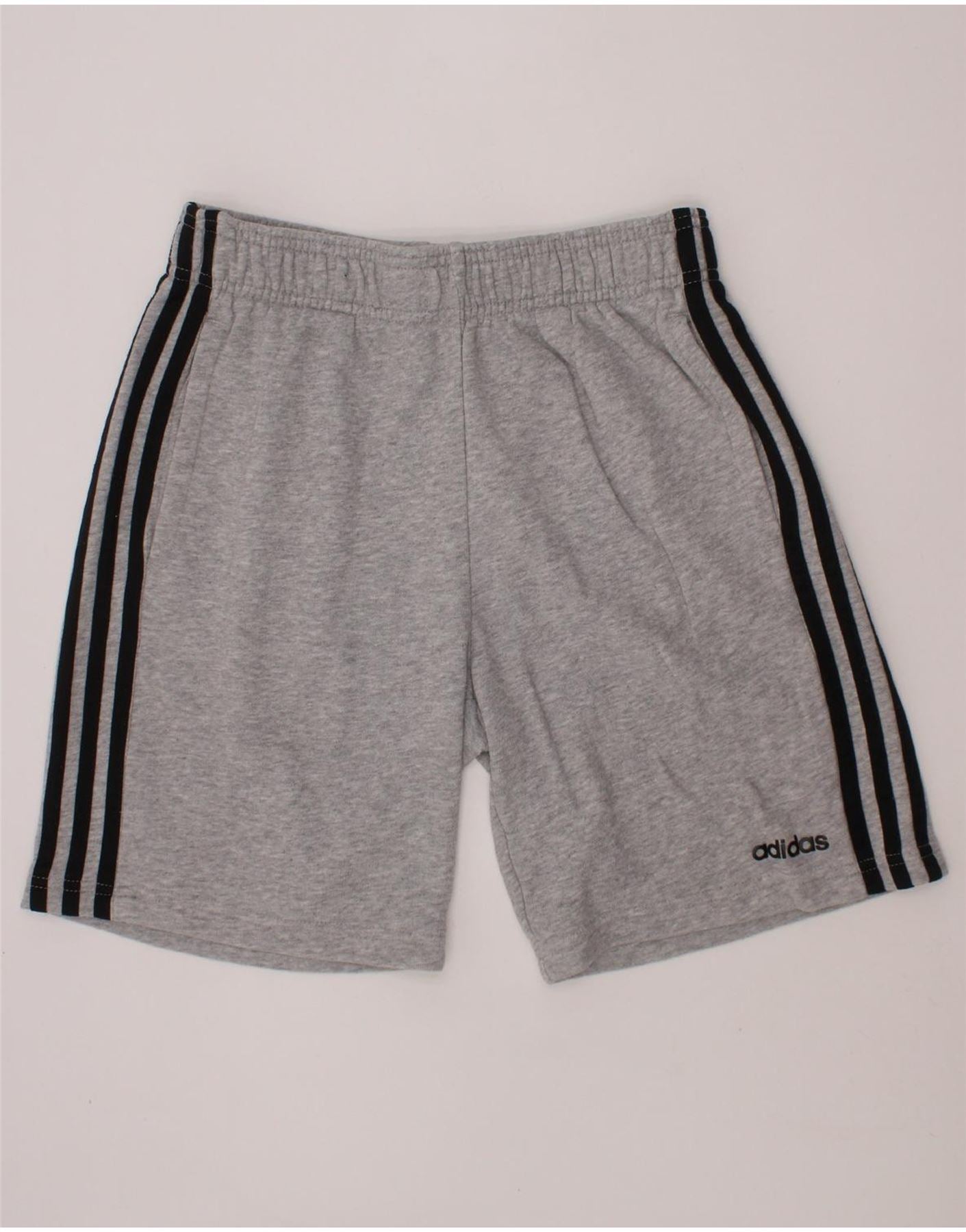 ADIDAS Boys Sport Shorts 13-14 Years Grey Cotton Vintage