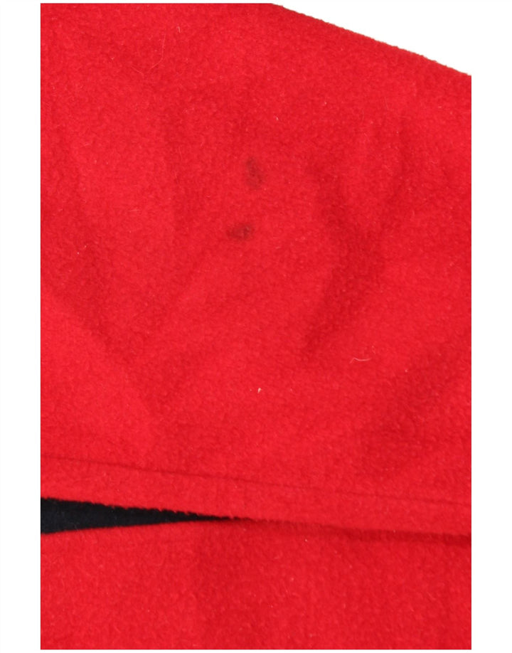 INVICTA Mens Graphic Zip Neck Fleece Jumper Small Red Colourblock