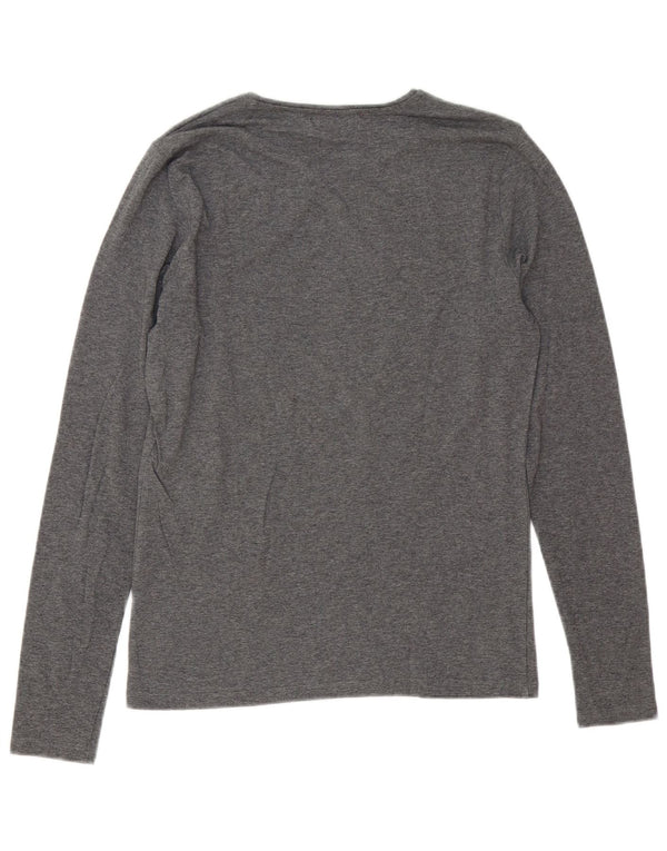 Guess By Marciano Mens Graphic Top Long Sleeve Large Grey Flecked Cotton